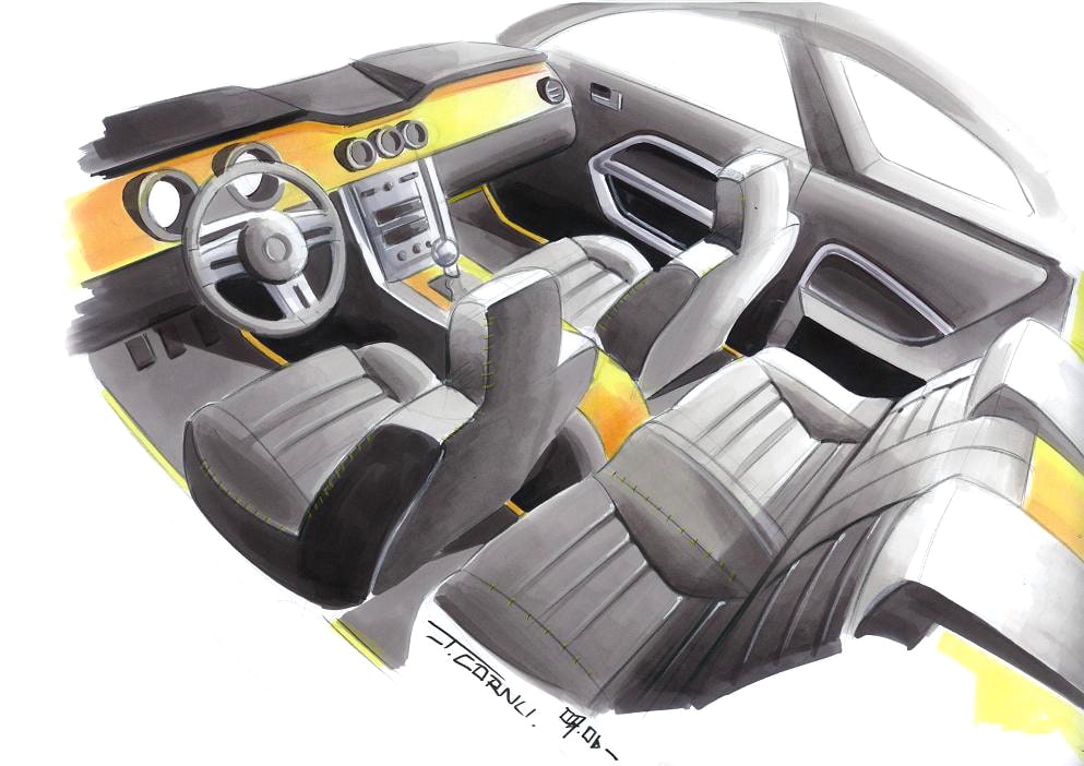 Croquis de la 300C de l'interieur